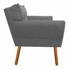 Poltrona Anitta Suede Grafite Pés Palito Castanho D03 - D'ros