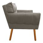 Poltrona Anitta Suede Marrom Rato Pés Palito Castanho D03 - D