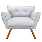 Poltrona Anitta Suede Pés Palito Castanho D03 - D'rossi - Cin