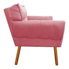 Poltrona Anitta Suede Pés Palito Castanho D03 - D'rossi - Rose