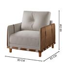 Poltrona Antares Veludo Bege Palha