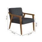 Poltrona Antonia Algodão Verde E Nogueira