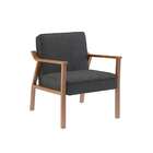 Poltrona Antônia Cinza Escuro E Nogueira