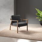 Poltrona Antônia Cinza Escuro E Nogueira