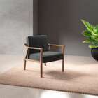 Poltrona Antônia Cinza Escuro E Nogueira