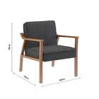 Poltrona Antônia Cinza Escuro E Nogueira