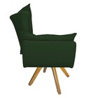 Poltrona Apolo Base Giratória De Madeira Suede Verde - Amaren