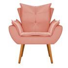 Poltrona Apolo Pés Palito Mel Suede Coral - Amarena Móveis