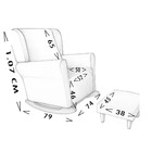 Poltrona Aquila Amamentação Balanço E Puff Baby Marinho