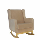 Poltrona Áquila Com Pés Balanço Bege Escuro Suede - Frank Est