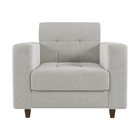 Poltrona Arezzo Linho Cinza A05 Pés Chanfrado Tabaco D01 - D'