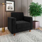 Poltrona Arezzo Linho Pés Chanfrado Castanho D01 - D'rossi -