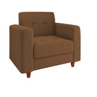Poltrona Arezzo Linho Pés Chanfrado Castanho - D'rossi - A105
