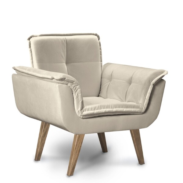 Poltrona Argus Base Palito 01 Lugar Bisart Bege