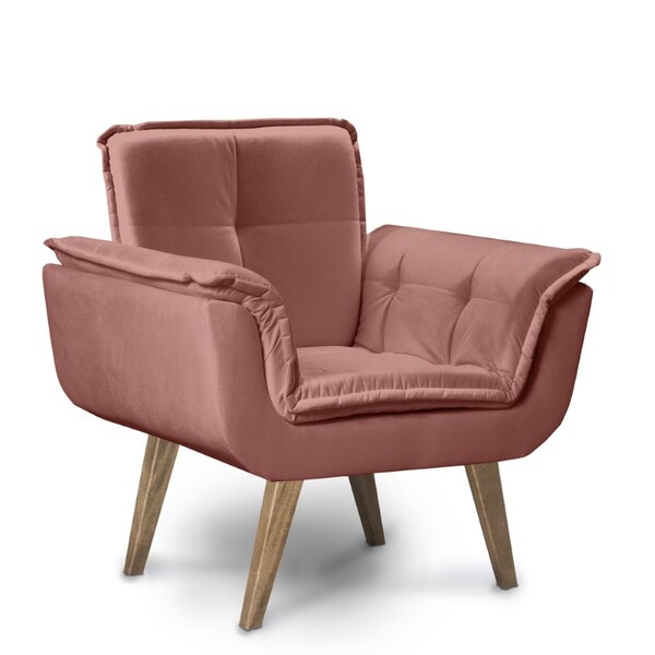 Poltrona Argus Base Palito 01 Lugar Bisart Rosa