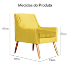 Poltrona Ariane Luxo Suede Cores - Ds Estofados - Amarelo