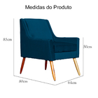 Poltrona Ariane Luxo Suede Cores - Ds Estofados - Azul Marinho