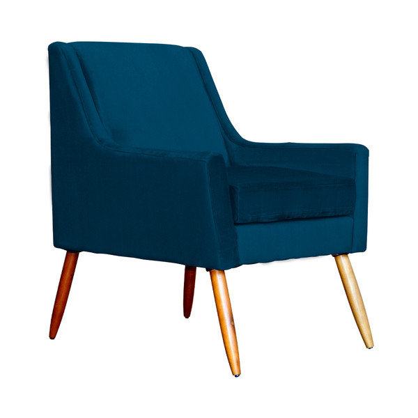 Poltrona Ariane Luxo Suede Cores - Ds Estofados - Azul Marinho