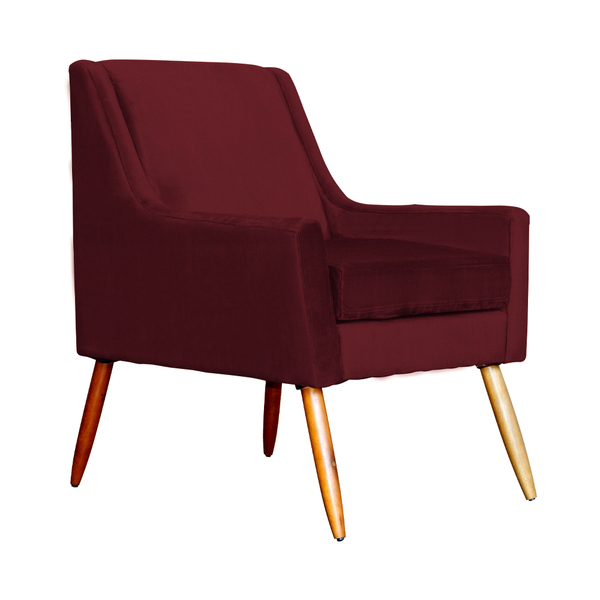 Poltrona Ariane Luxo Suede Cores - Ds Estofados - Bordô