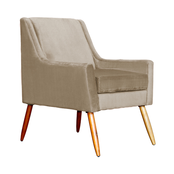 Poltrona Ariane Luxo Suede Cores - Ds Estofados - Capuccino