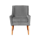 Poltrona Ariane Luxo Suede Cores - Ds Estofados - Cinza