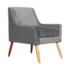 Poltrona Ariane Luxo Suede Cores - Ds Estofados - Cinza