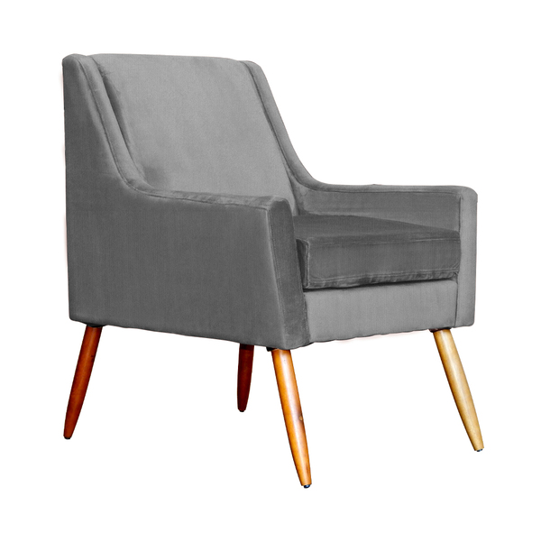 Poltrona Ariane Luxo Suede Cores - Ds Estofados - Cinza