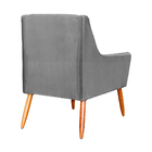 Poltrona Ariane Luxo Suede Cores - Ds Estofados - Cinza