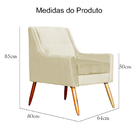 Poltrona Ariane Luxo Suede Cores - Ds Estofados - Marfim