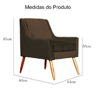 Poltrona Ariane Luxo Suede Cores - Ds Estofados - Marrom