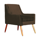 Poltrona Ariane Luxo Suede Cores - Ds Estofados - Marrom