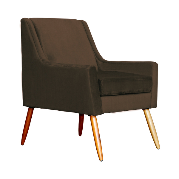 Poltrona Ariane Luxo Suede Cores - Ds Estofados - Marrom