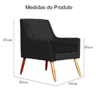 Poltrona Ariane Luxo Suede Cores - Ds Estofados - Preto
