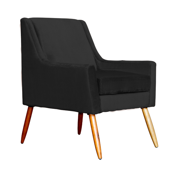 Poltrona Ariane Luxo Suede Cores - Ds Estofados - Preto