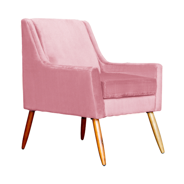 Poltrona Ariane Luxo Suede Cores - Ds Estofados - Rosa