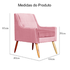 Poltrona Ariane Luxo Suede Cores - Ds Estofados - Rosa