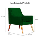 Poltrona Ariane Luxo Suede Cores - Ds Estofados - Verde