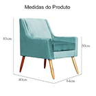 Poltrona Ariane Requinte Veludo Cores - Ds Estofados - Azul T