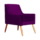 Poltrona Ariane Requinte Veludo Cores - Ds Estofados - Roxo