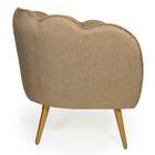 Poltrona Ariel Linho Bege E Dourada