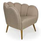 Poltrona Ariel Linho Bege E Dourada