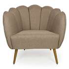 Poltrona Ariel Linho Bege E Dourada