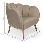 Poltrona Ariel Linho Bege E Dourada