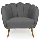 Poltrona Ariel Linho Cinza E Dourada