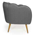 Poltrona Ariel Linho Cinza E Dourada