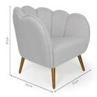 Poltrona Ariel Linho Creme E Dourada