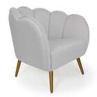 Poltrona Ariel Linho Creme E Dourada