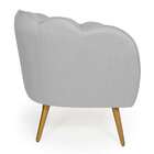 Poltrona Ariel Linho Creme E Dourada