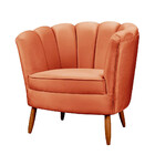 Poltrona Ariel Petala Decorativa Com Pés De Madeira Star Conf