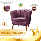 Poltrona Ariel Petala Decorativa Com Pés De Madeira Star Conf